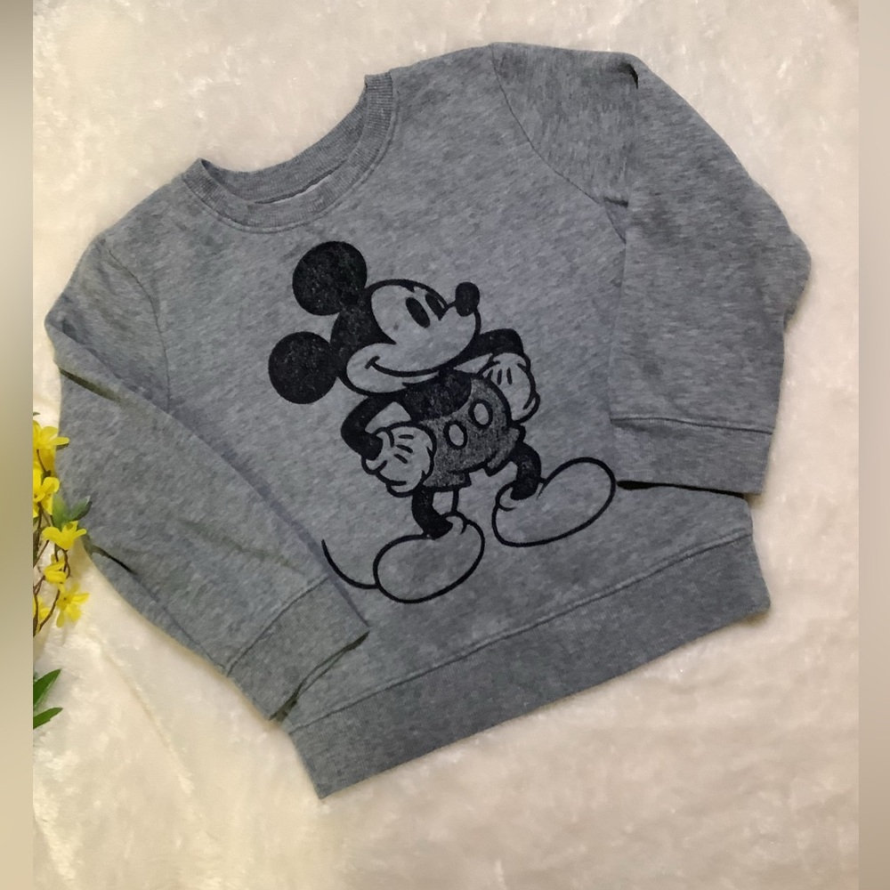 Disney Gray Sweatshirt with Classic Mickey Graphic - Kids